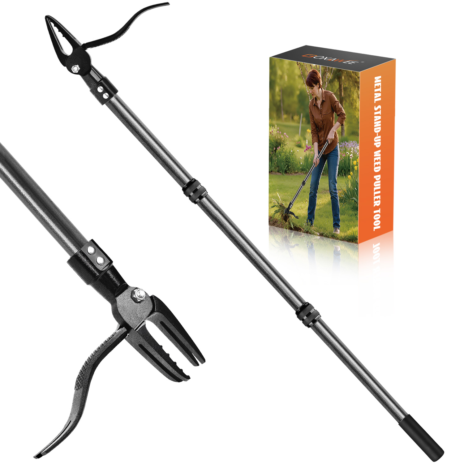GOXAWEE Metal Stand Up Weed Puller Tool