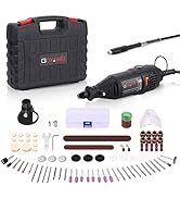 GOXAWEE Rotary Tool Kit with MultiPro Keyless Chuck and Flex Shaft - 140pcs Accessories Variable ...